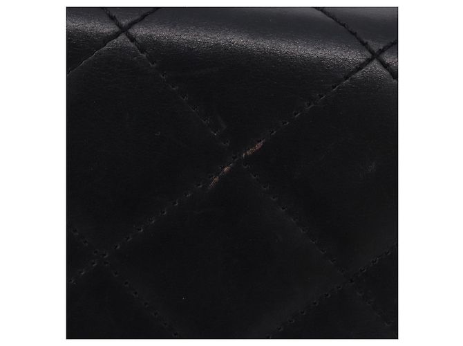 CHANEL Matelasse Chain Shoulder Bag Lamb Skin Black Silver CC - vista 3