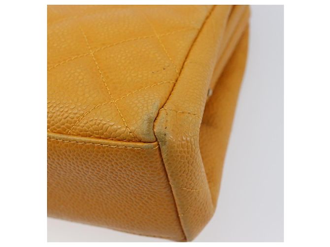 CHANEL Matelasse Chain Shoulder Bag Caviar Skin Yellow Gold CC - vista 13