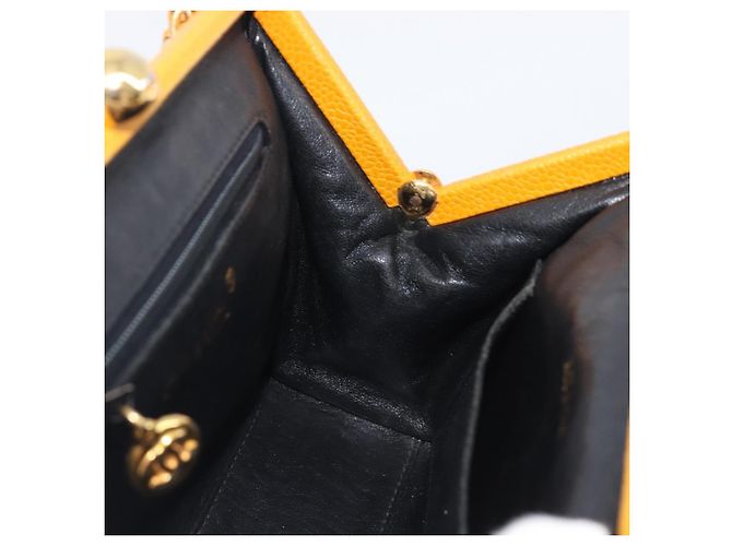 CHANEL Matelasse Chain Shoulder Bag Caviar Skin Yellow Gold CC - vista 21