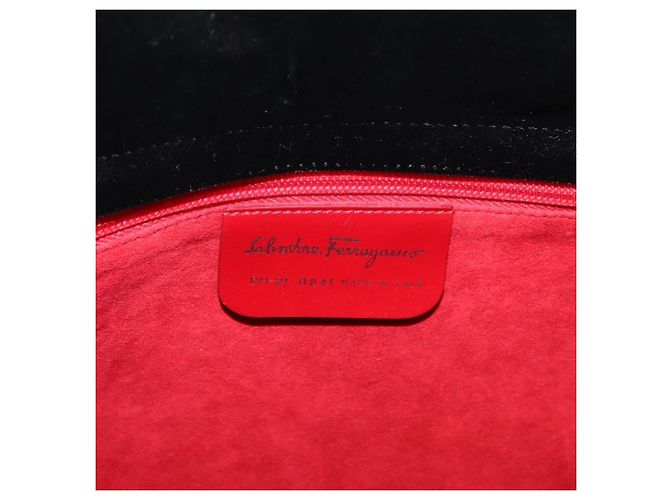 Salvatore Ferragamo Tote Bag Velor Black Silver - vista 12