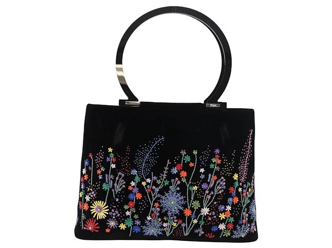 Salvatore Ferragamo Tote Bag Velor Black Silver - vista 13