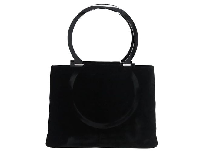 Salvatore Ferragamo Tote Bag Velor Black Silver - vista 2