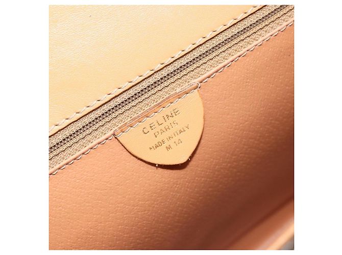 Céline CELINE Bolsa de mão em lona Macadam PVC Couro Castanho Dourado - vista 12