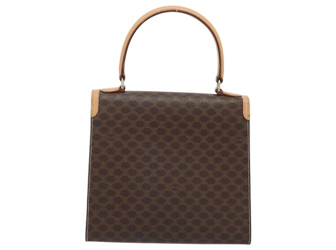 Céline CELINE Bolsa de mão em lona Macadam PVC Couro Castanho Dourado - vista 2