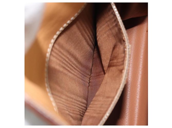 Céline CELINE Bolsa de mão em lona Macadam PVC Couro Castanho Dourado - vista 21