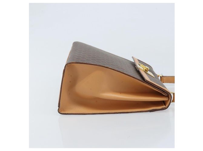 Céline CELINE Bolsa de mão em lona Macadam PVC Couro Castanho Dourado - vista 3