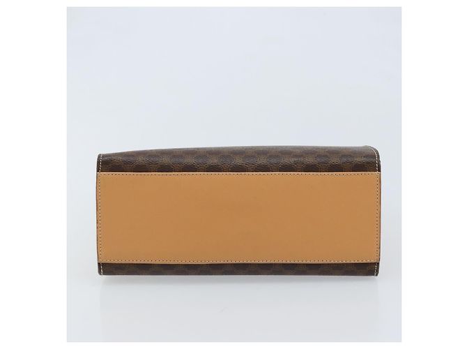 Céline CELINE Bolsa de mão em lona Macadam PVC Couro Castanho Dourado - vista 5