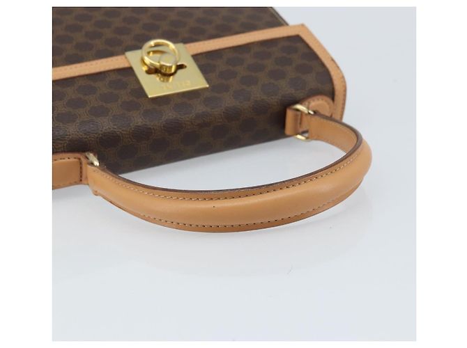 Céline CELINE Bolsa de mão em lona Macadam PVC Couro Castanho Dourado - vista 7