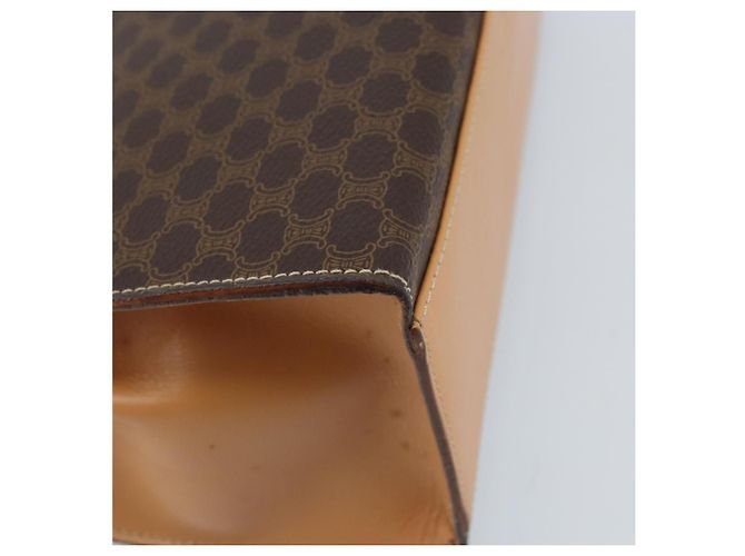 Céline CELINE Bolsa de mão em lona Macadam PVC Couro Castanho Dourado - vista 9