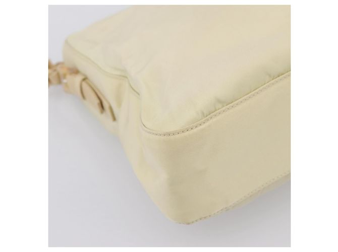 PRADA Chain Shoulder Bag Nylon Ivory Silver - vista 11