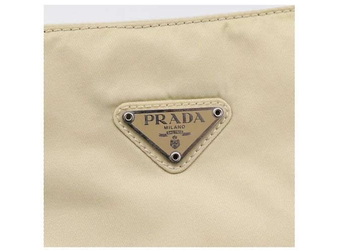 PRADA Chain Shoulder Bag Nylon Ivory Silver - vista 14