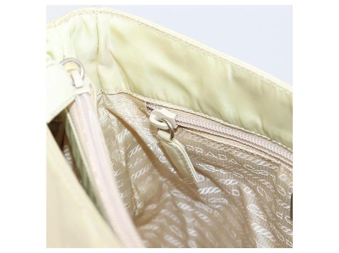 PRADA Chain Shoulder Bag Nylon Ivory Silver - vista 19
