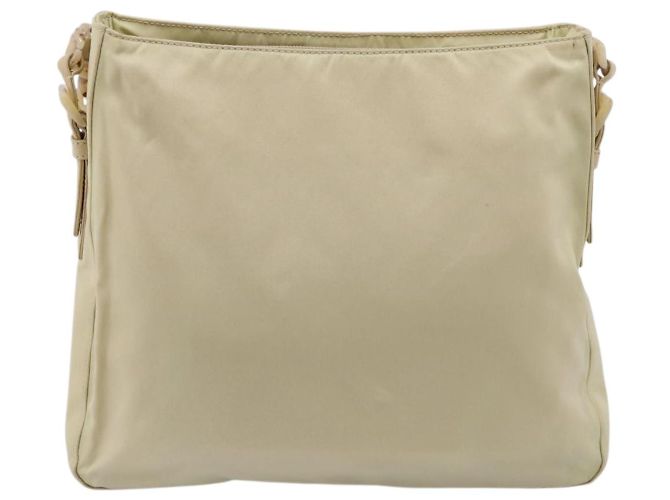 PRADA Chain Shoulder Bag Nylon Ivory Silver - vista 3