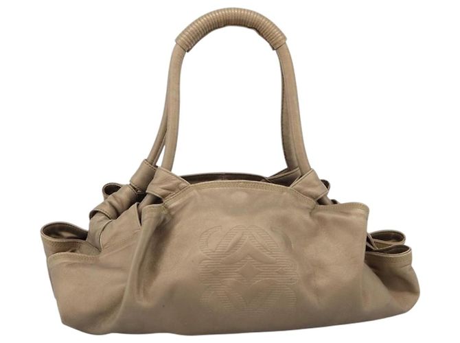 LOEWE Nappa Aire Anagram Hand Bag Leather Gold - vista 13