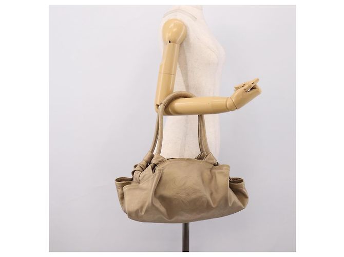 LOEWE Nappa Aire Anagram Hand Bag Leather Gold - vista 23