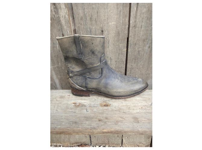 Frye Lindsay Plate Short Botines de cuero gris - vista 11