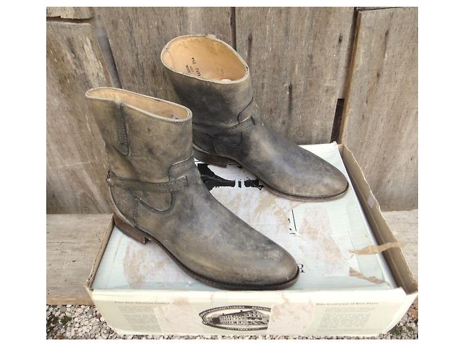 Frye Lindsay Plate Short Botines de cuero gris - vista 2