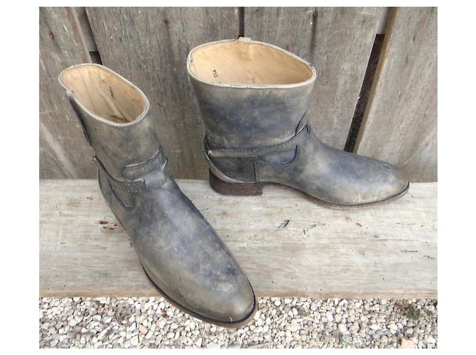 Frye Lindsay Plate Short Botines de cuero gris - vista 3