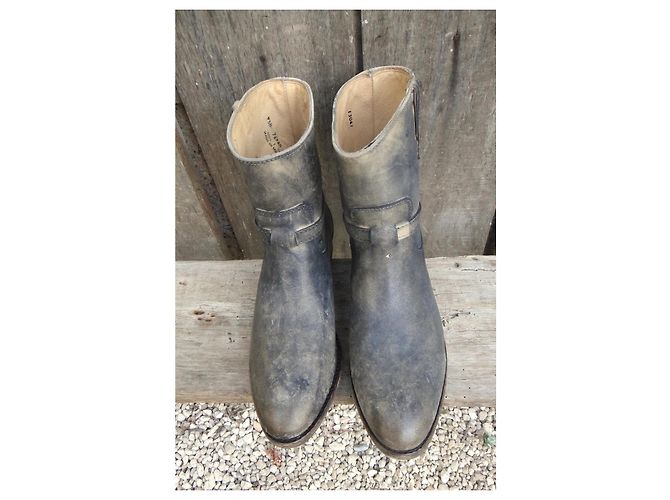 Frye Lindsay Plate Short Botines de cuero gris - vista 4