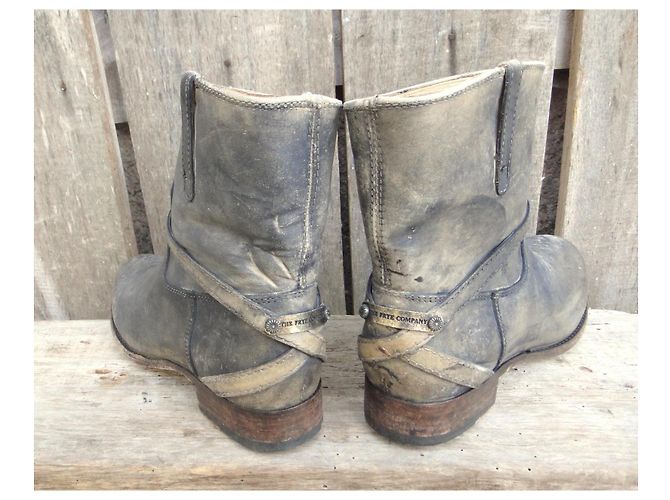 Frye Lindsay Plate Short Botines de cuero gris - vista 5