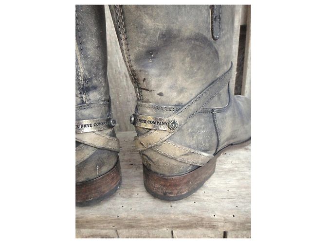 Frye Lindsay Plate Short Botines de cuero gris - vista 7