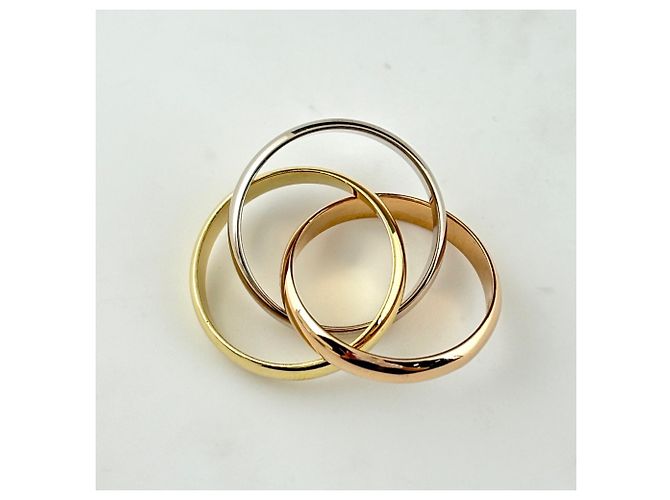 Anello Cartier Trinity in oro rosa bianco e giallo 18K - vista 3