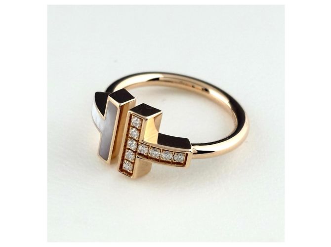 Autre Marque Tiffany & Co. T Wire Ring aus Roségold und Diamanten - Ansicht 2