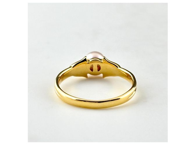 Christian Dior Ring aus Gelbgold mit Perle - Ansicht 4