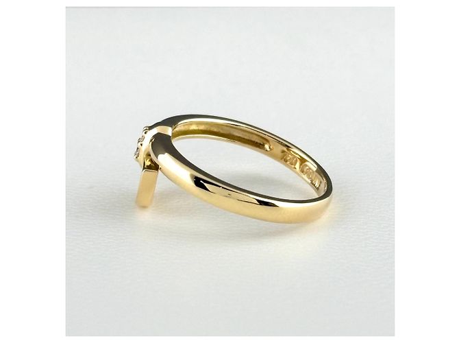 Céline Anillo banda Celine de oro amarillo con diamantes - vista 4