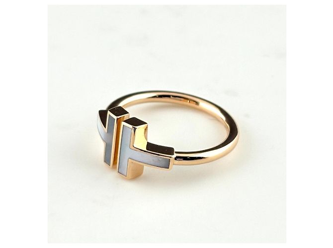Autre Marque Anello Tiffany & Co. T Wire PG Pink Gold - vista 3