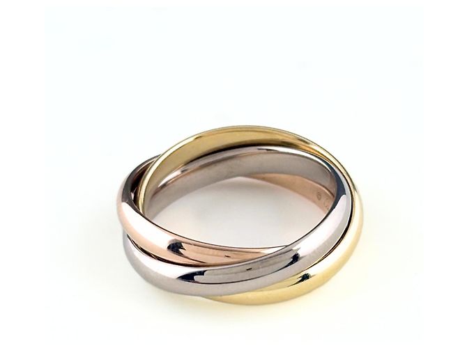 Anello Cartier Trinity in oro rosa bianco e giallo 18K - vista 2