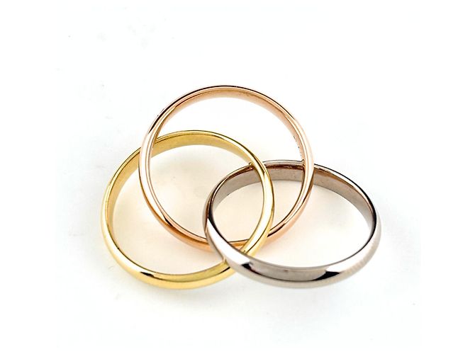 Anello Cartier Trinity in oro rosa bianco e giallo 18K - vista 3
