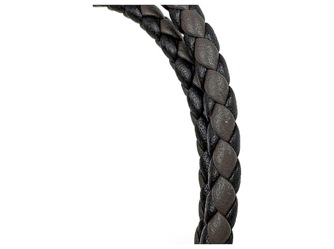 Hermès Bracciale Charm Tresse Hermes in Nero e Argento - vista 3