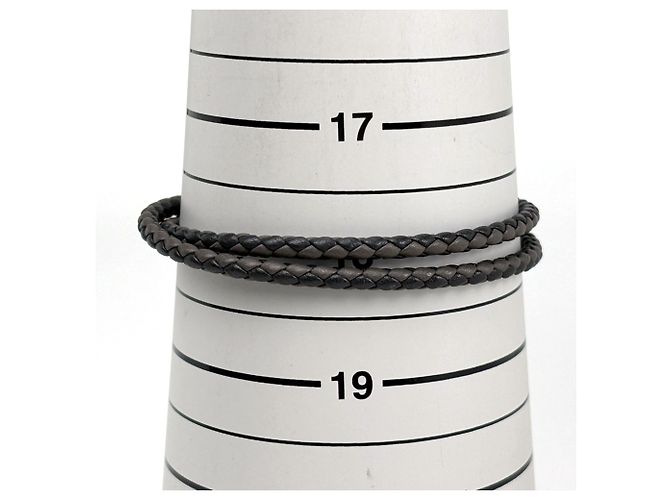 Hermès Bracciale Charm Tresse Hermes in Nero e Argento - vista 4