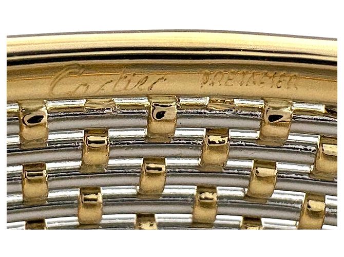 Bracciale rigido Cartier in oro giallo 18K e acciaio inossidabile - vista 6