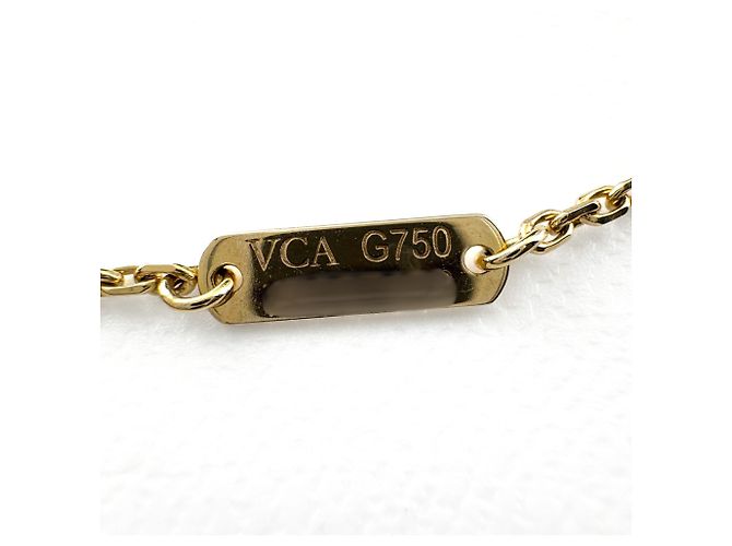 Collana Pendente Van Cleef & Arpels Vintage Alhambra in Oro Giallo e Madreperla - vista 4