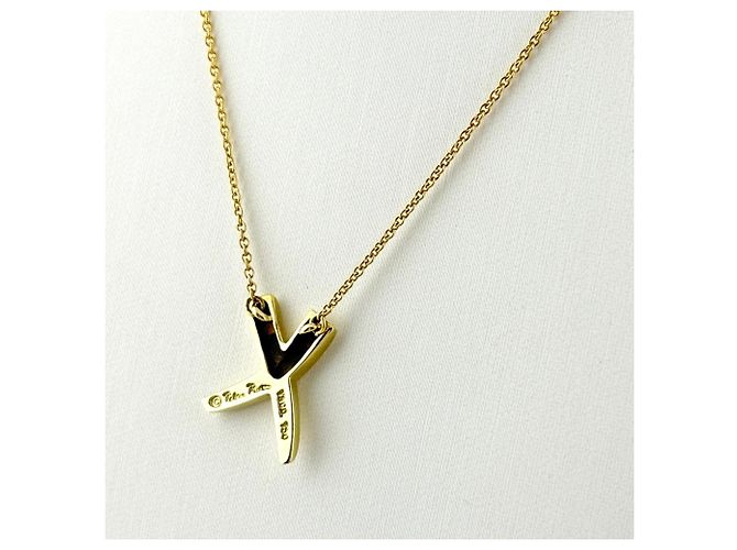 Autre Marque Collana con pendente Tiffany & Co. Kiss in oro giallo - vista 2