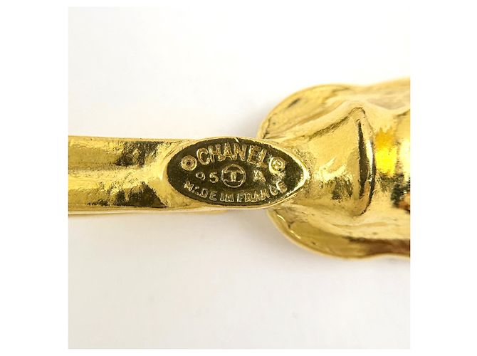 Collana lunga Chanel oro e verde - vista 4
