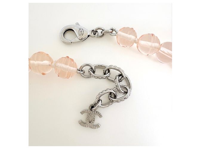 Collar Chanel de strass rosa y plata - vista 2