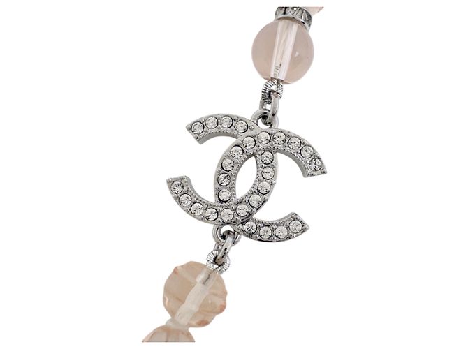 Collar Chanel de strass rosa y plata - vista 3