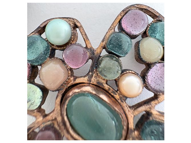 Collana Chanel in bronzo con logo Coco - vista 5