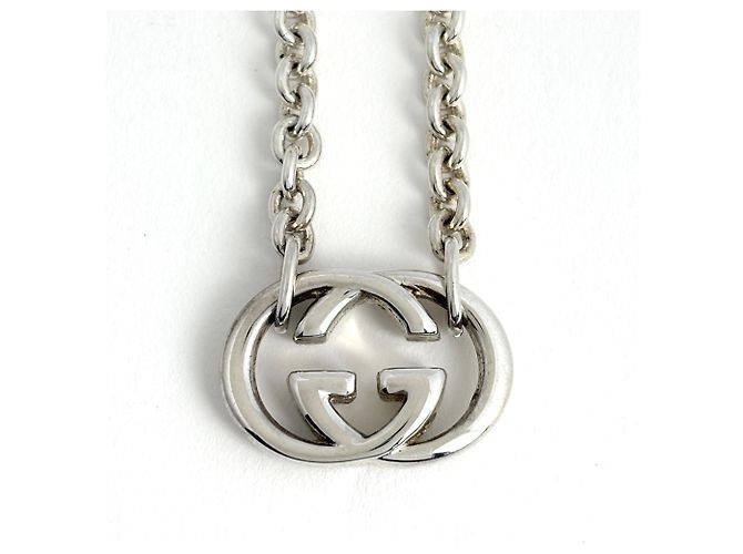 Collana Gucci in argento con logo GG - vista 2