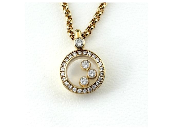 Collana con pendente Chopard Happy Diamonds in oro giallo - vista 3
