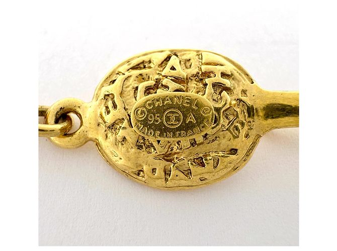 Collana lunga placcata oro con logo Chanel - vista 4