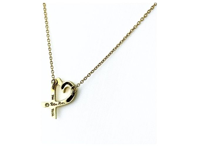 Autre Marque Collana con pendente Tiffany & Co. Loving Heart in oro giallo - vista 2