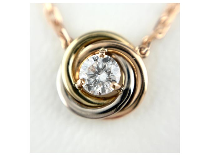 Collana con pendente Cartier Trinity 1P Diamante in oro giallo - vista 2