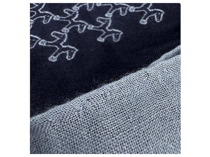Hermès Stola Hermes in cashmere e seta Navy - vista 4