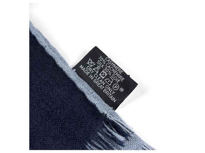 Hermès Stola Hermes in cashmere e seta Navy - vista 6