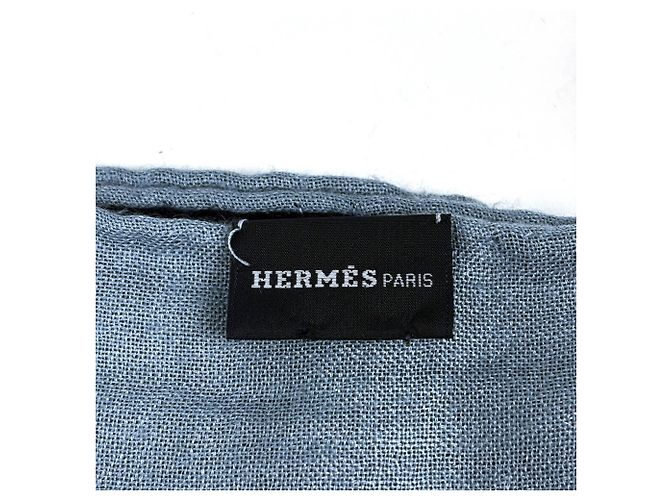 Hermès Stola Hermes in cashmere e seta Navy - vista 7
