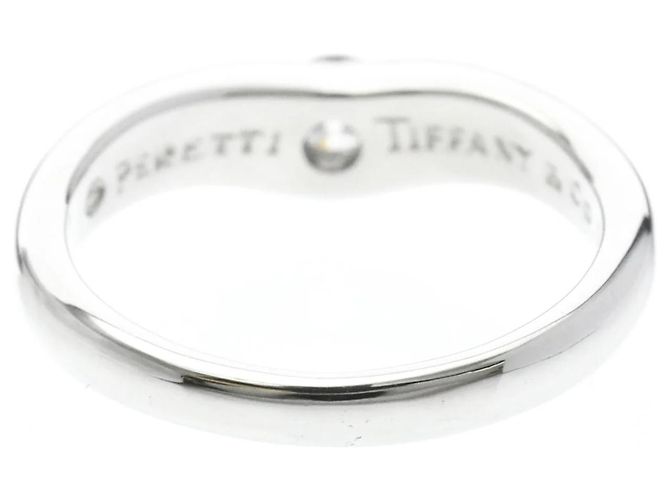Autre Marque Tiffany Curved Band Ring aus Platin mit Diamant - Ansicht 3